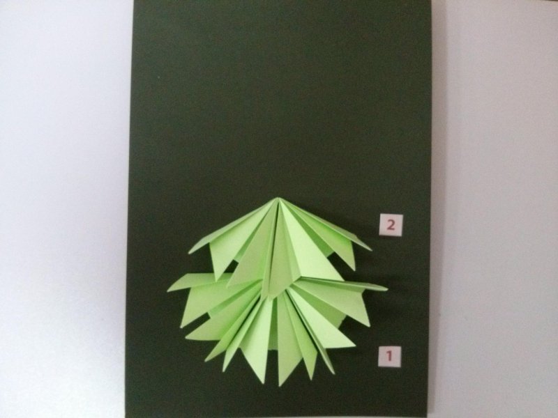 Объемная елка из бумаги для открытки
