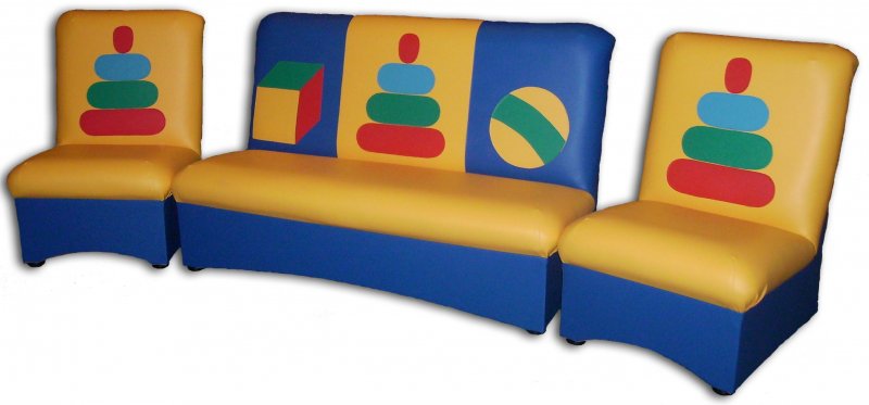 Комплект мягкой детской мебели диван 2 кресла