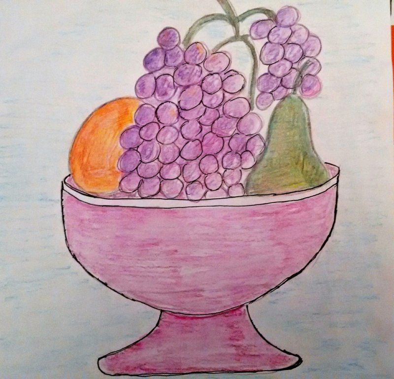 Пластилинография фрукты на тарелке