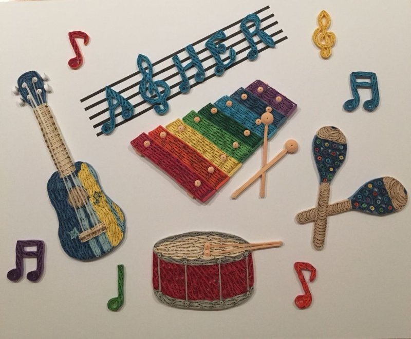 Музыкальные инструменты из картона