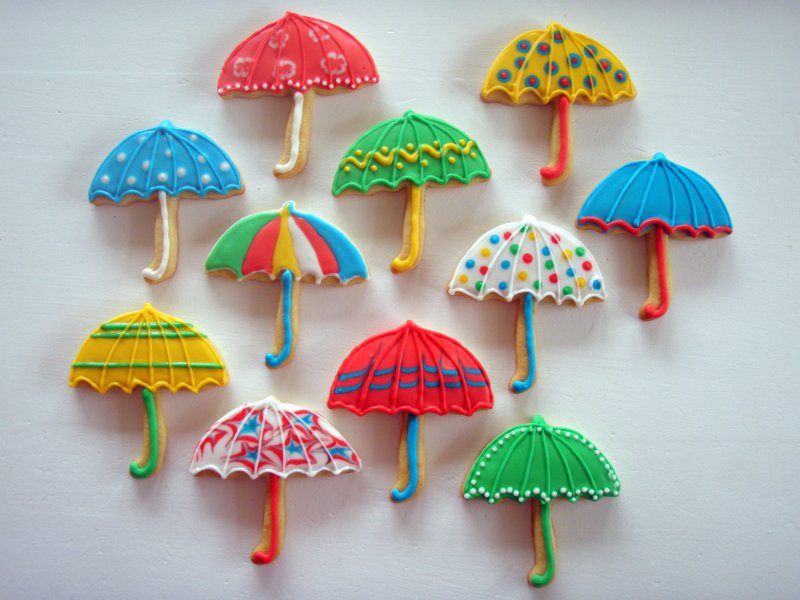 Лепка цветные зонтики