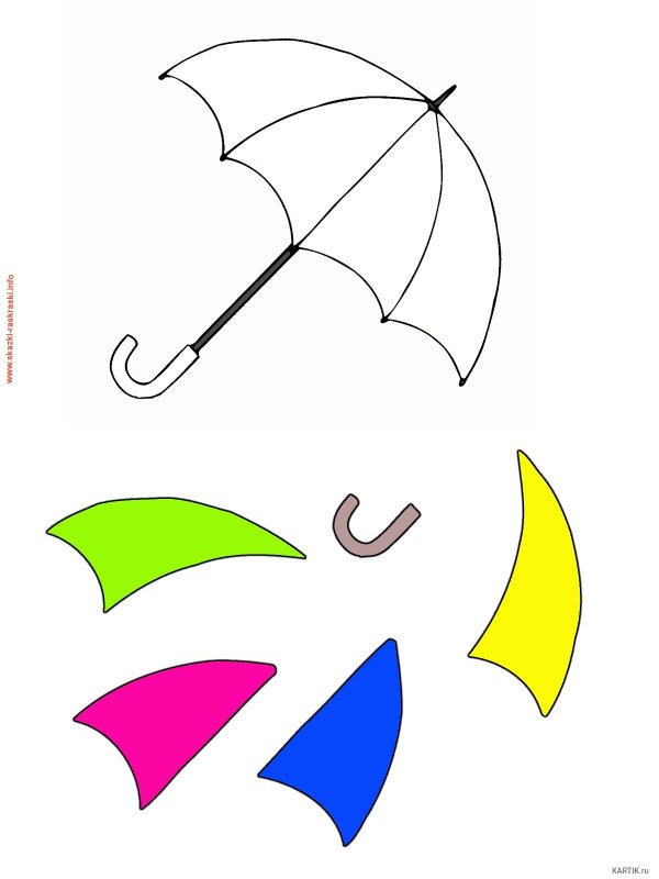 Трафарет зонтика для аппликации