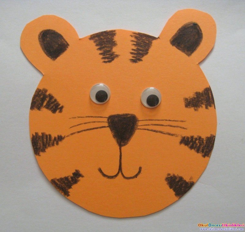Аппликация тигра для детей