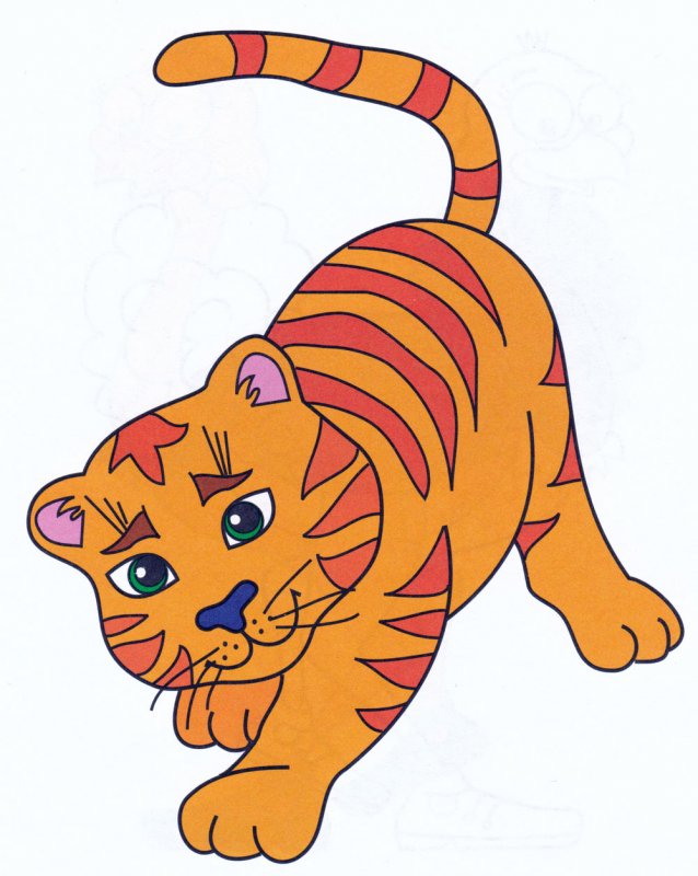 Тигр рисование для детей