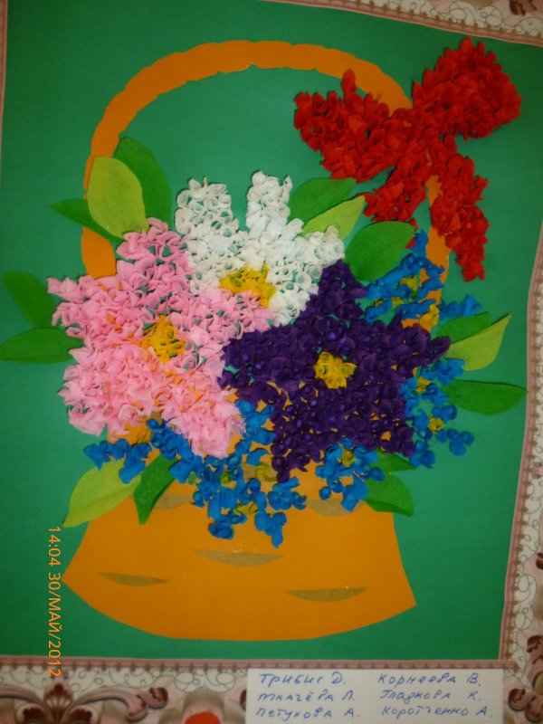 Цветы из гофробумаги своими руками пошаговое фото для начинающих