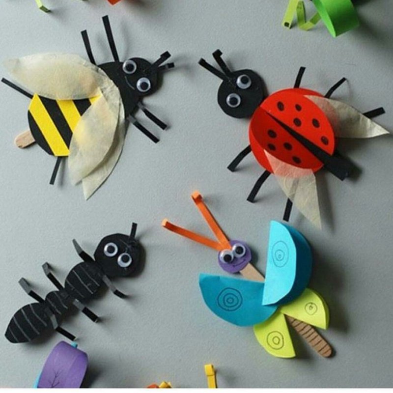 Аппликация для детей насекомые