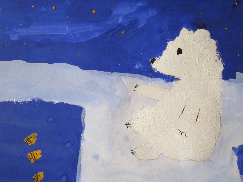 Медведь на льдине рисунок