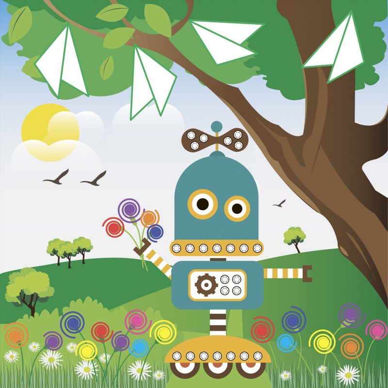 Робот аппликация для детей
