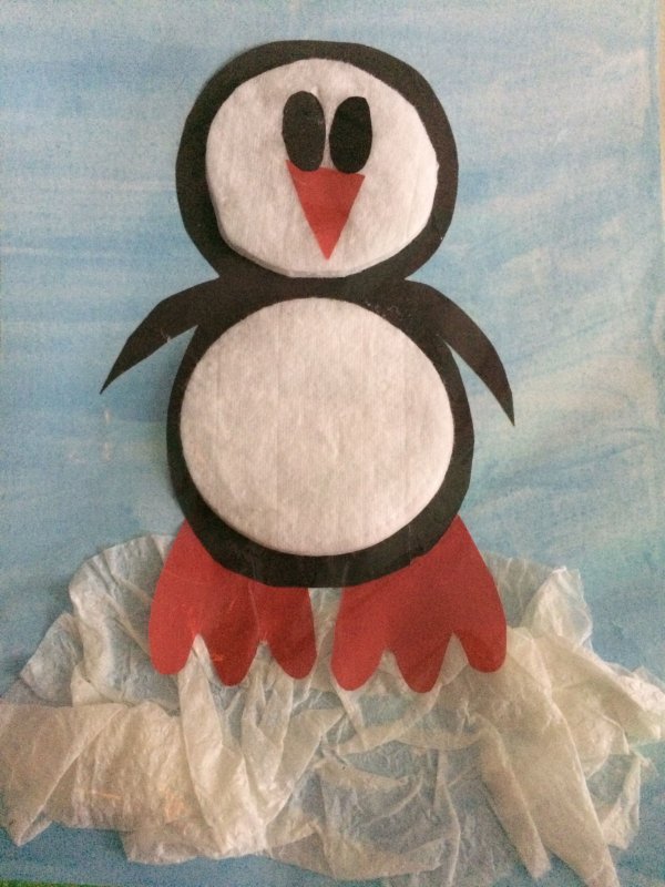 Пингвин из цветной бумаги