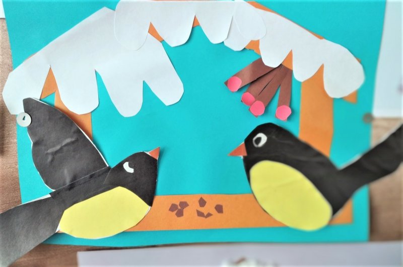 Конструирование из бумаги зимующие птицы