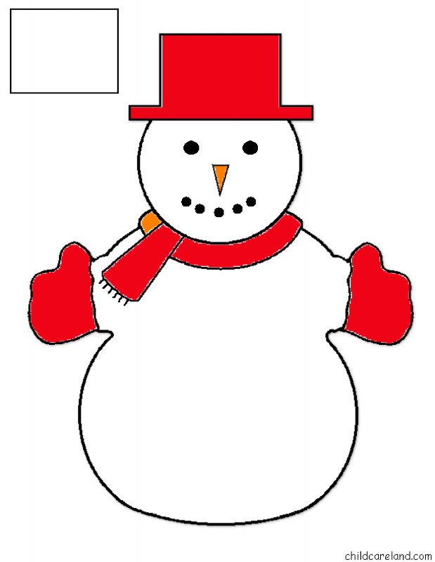 Снеговик аппликация для детей