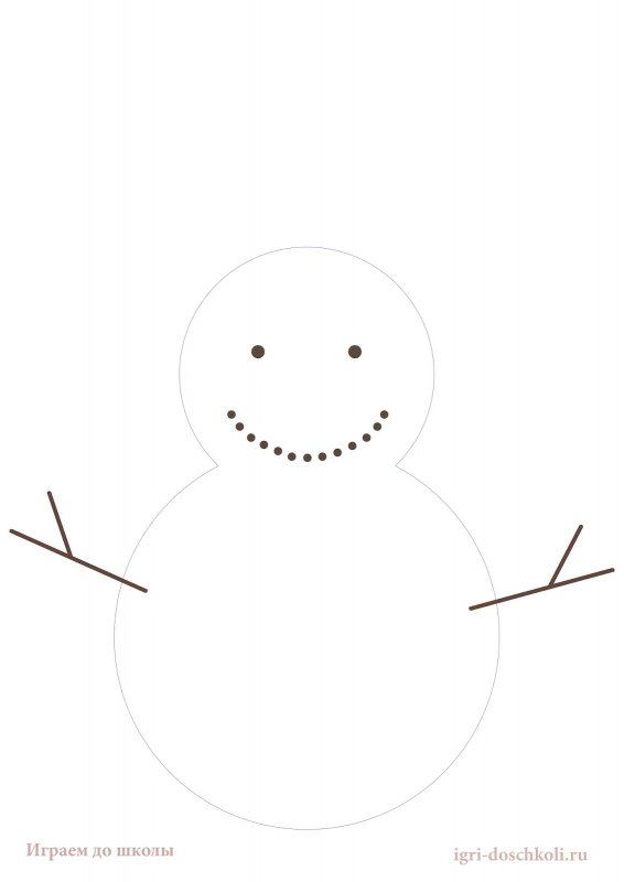 Шаблон снеговика для аппликации