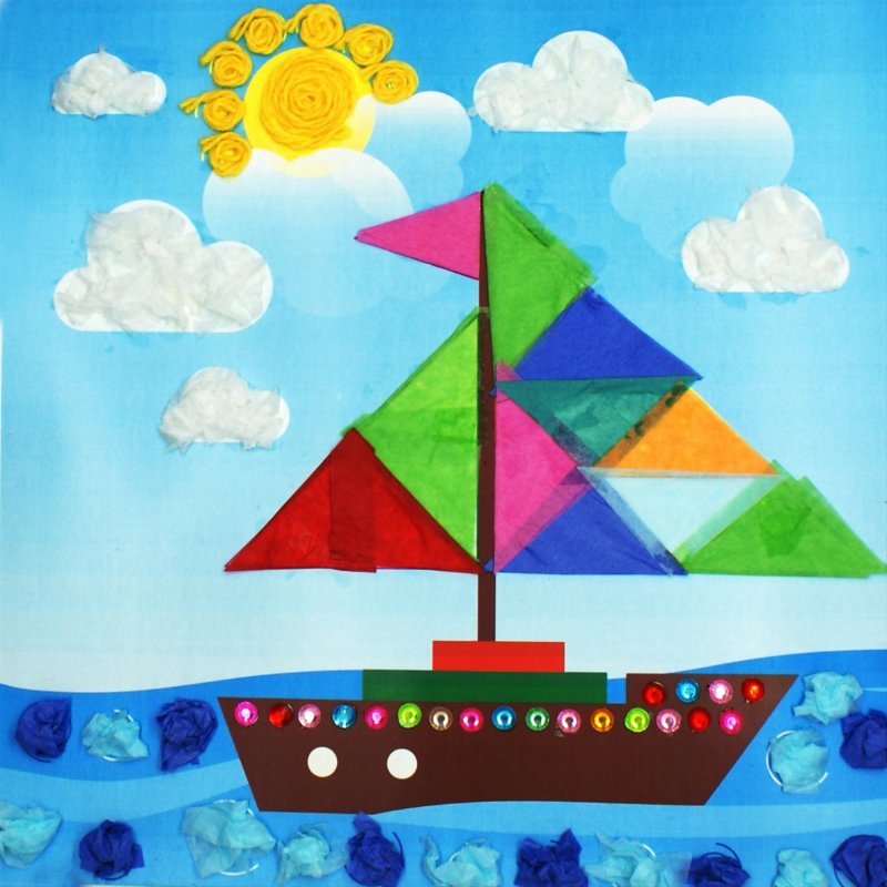 Детский сад корабли на рейде аппликация