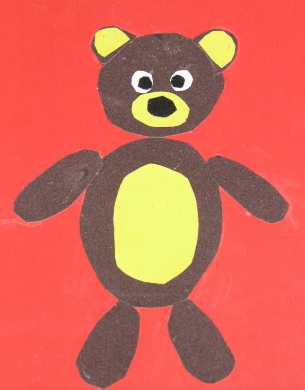 Медведь аппликация для детей