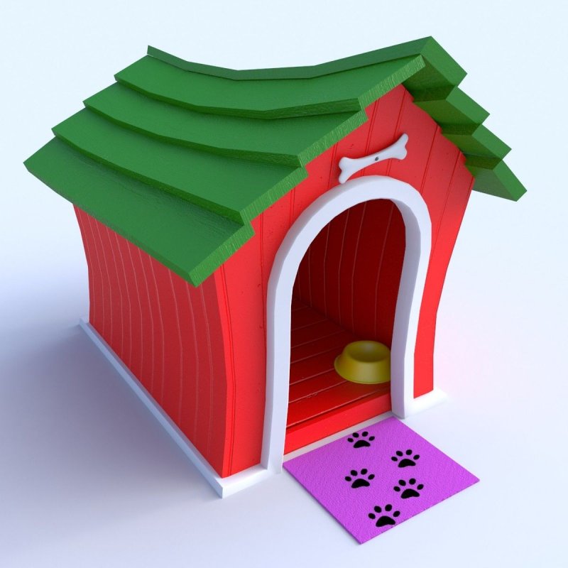 Красная будка для собаки