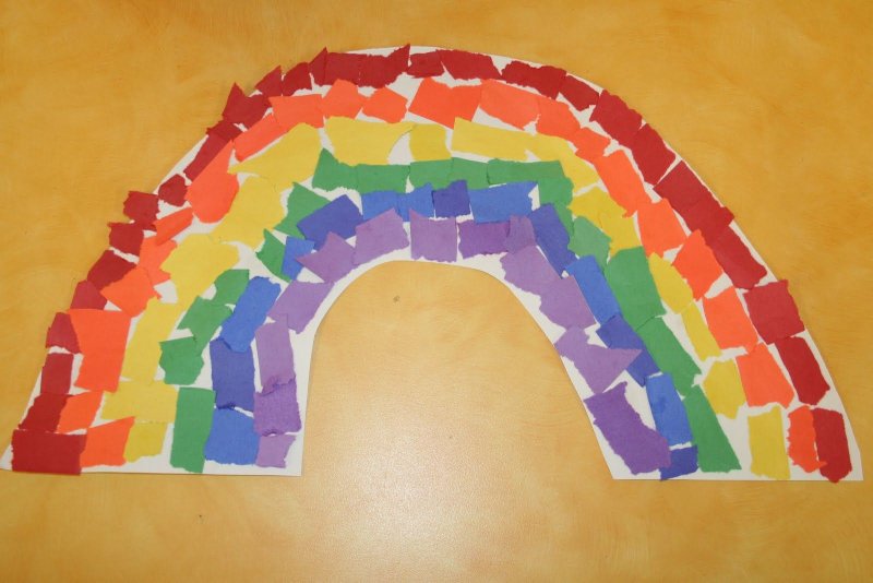 Мозаика из цветной бумаги для детей в детском саду