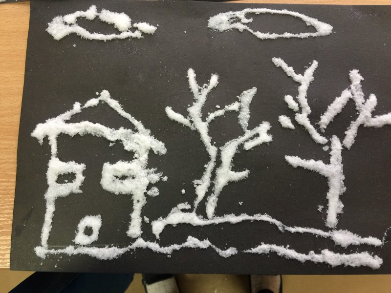Рисование солью в детском саду
