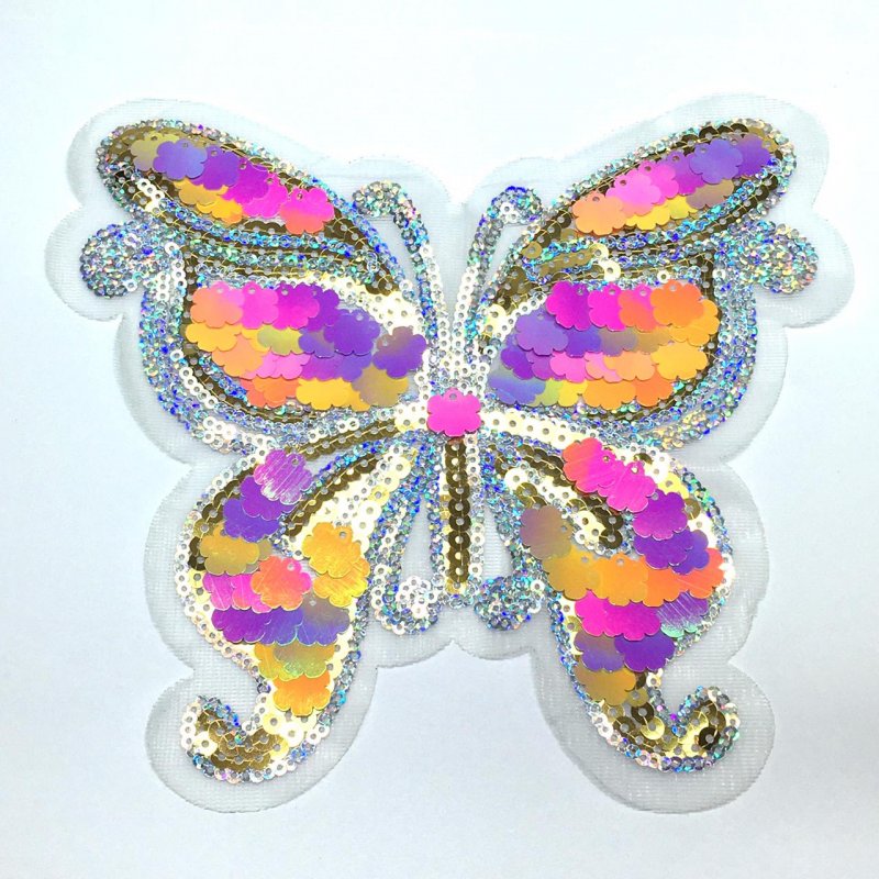 Пайетки бабочка аппликация на одежде павлиний глаз