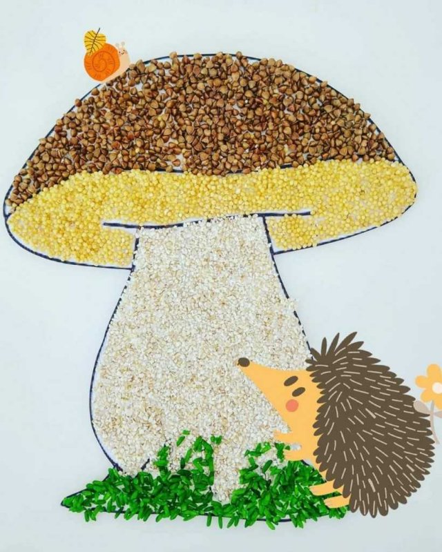 Аппликация тема: «на Лесной полянке выросли грибы» т.с.Комарова