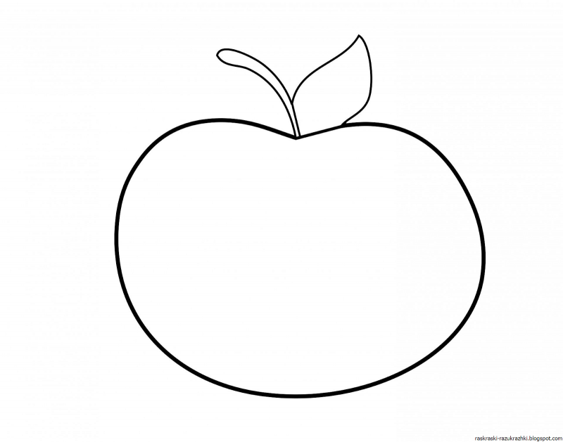 Яблоко раскраска для малышей