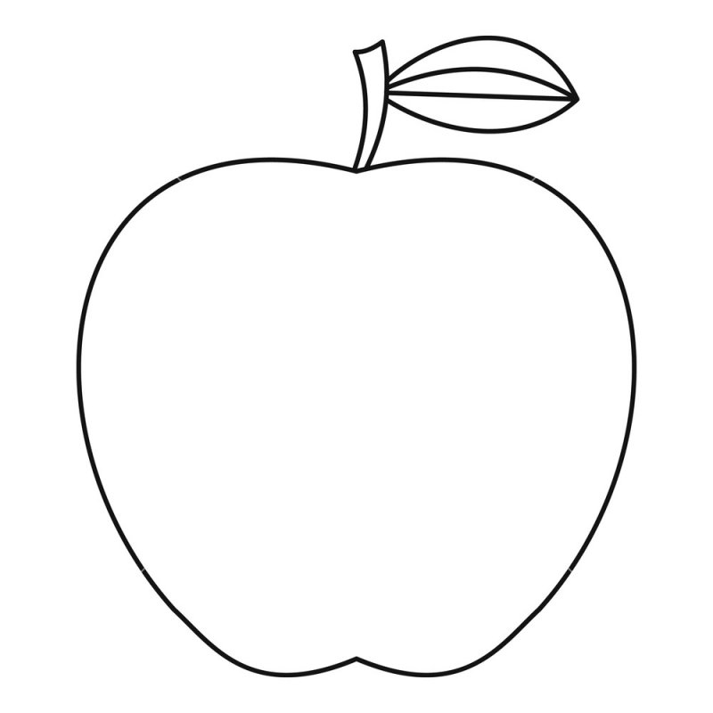 Силуэт яблока для аппликации