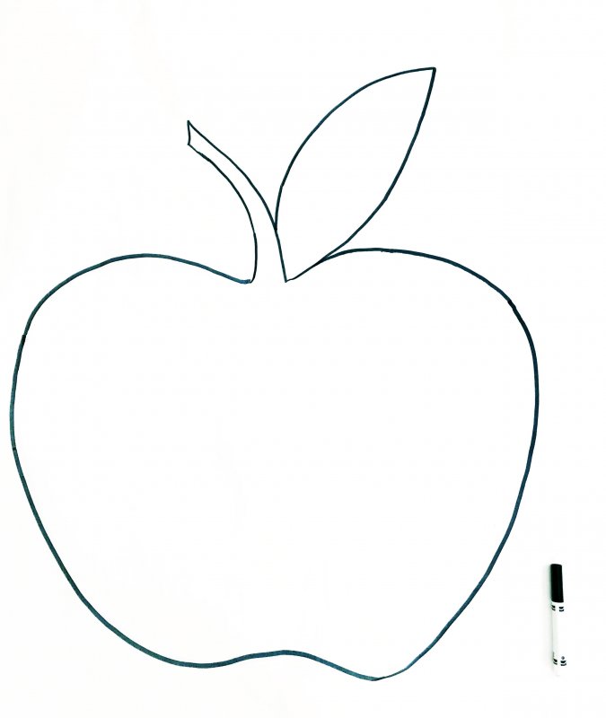 Контур яблока для раскрашивания
