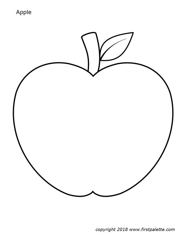 Яблоко трафарет для рисования