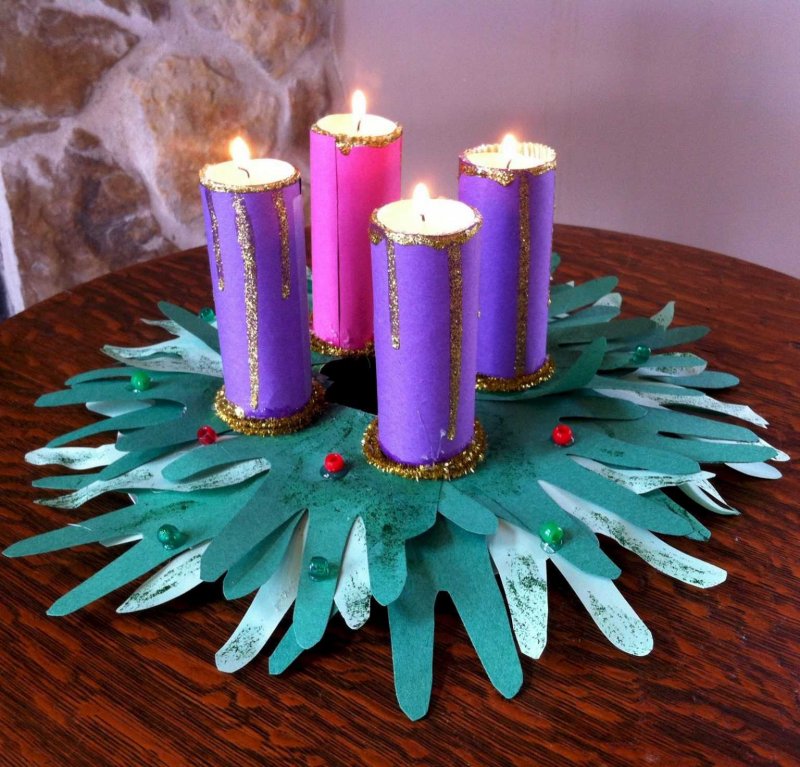 Декоративные свечи из картонных труб
