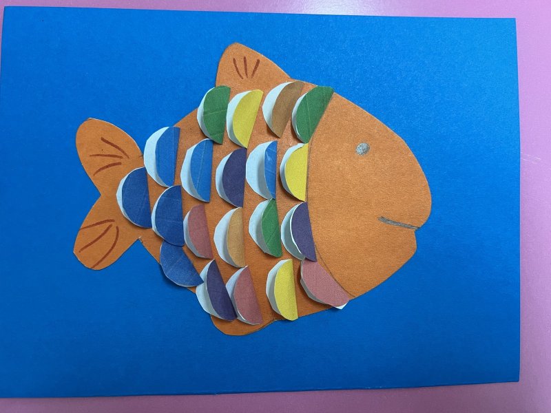 Желто синяя рыбка вязание