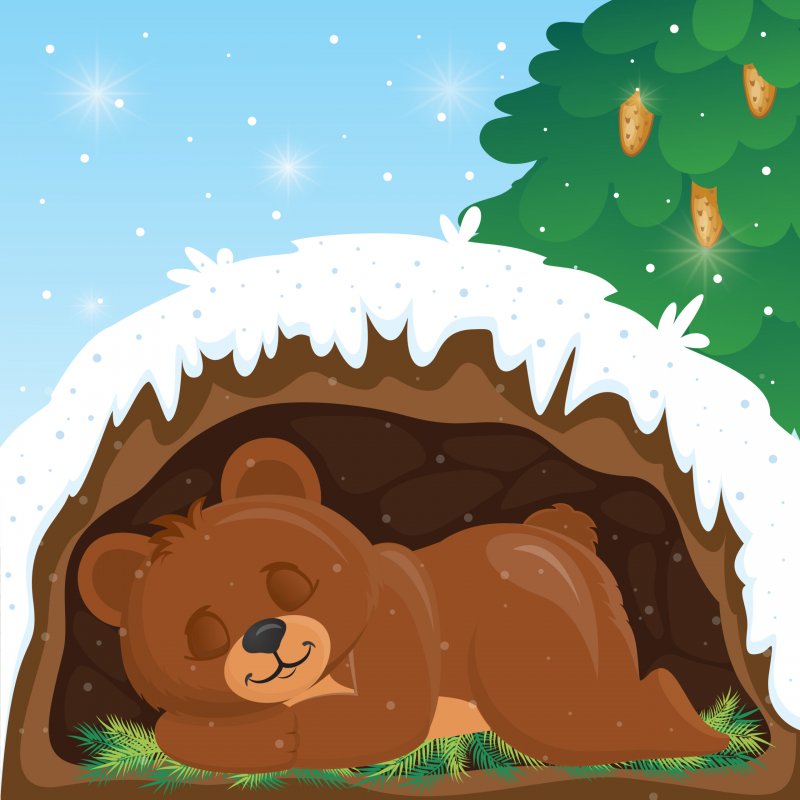 Медвежонок в берлоге аппликация