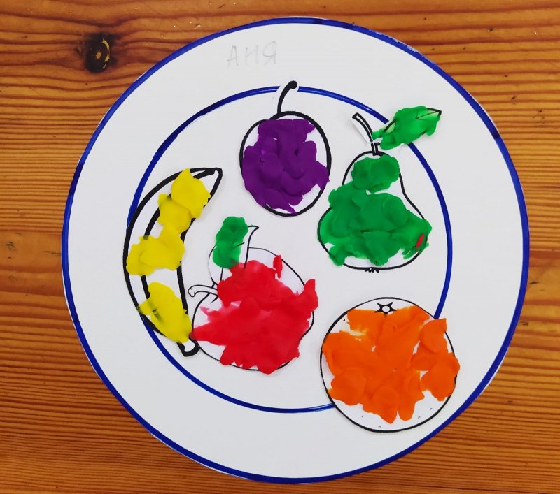 Овощи на тарелке рисование