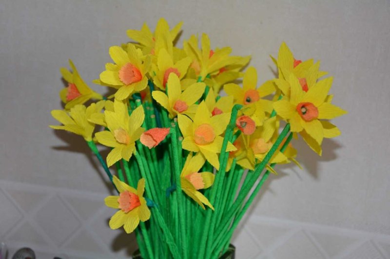 Бумажные мини цветы 8 марта фото