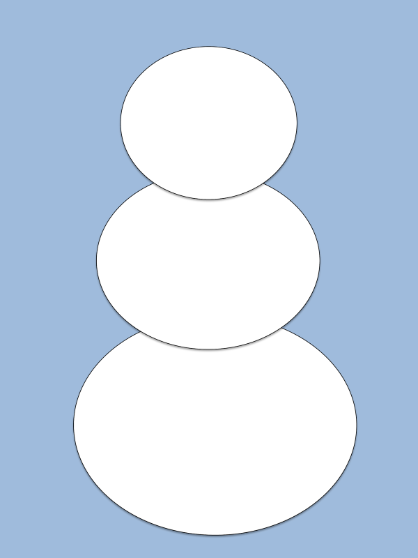 Трафарет снеговика для аппликации