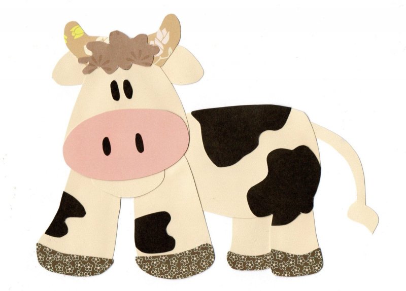 Корова аппликация для детей