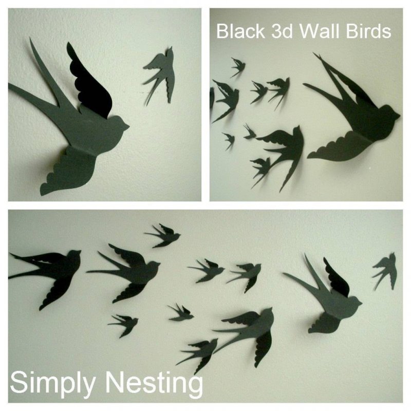 Птицы из бумаги на стену