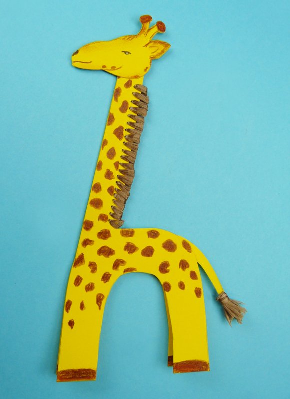 Аппликация жирафа из ткани