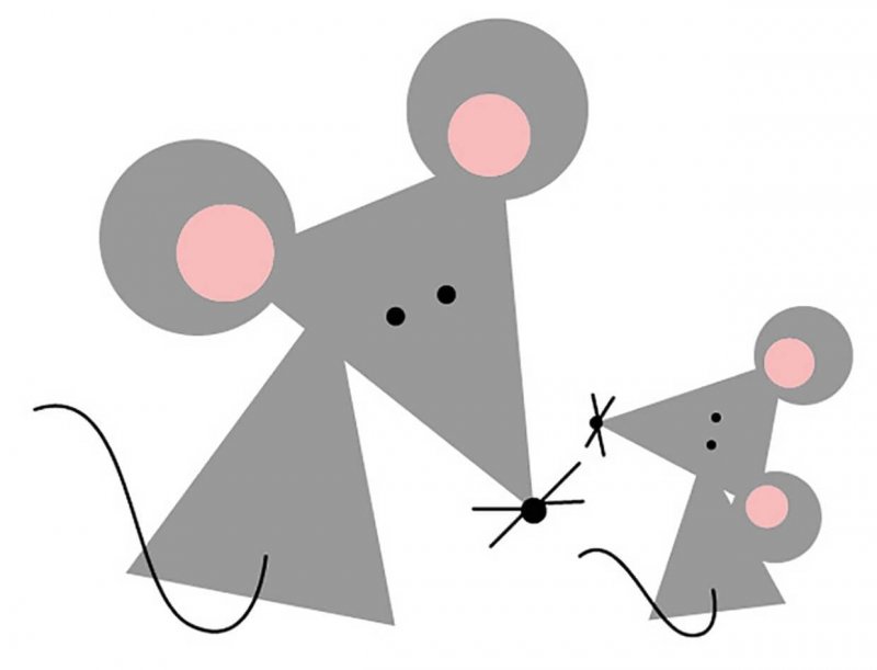 Мышь из цветного картона