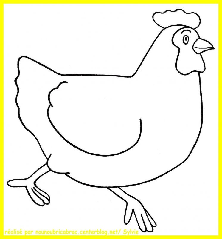 Курица трафарет для рисования