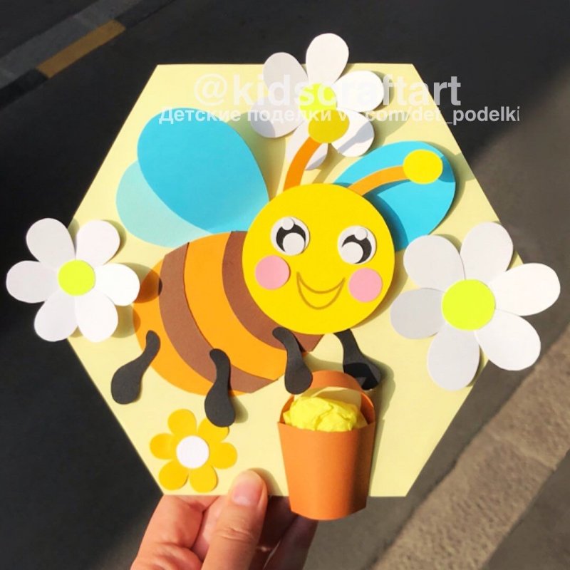 Детали аппликации пчела для малышей