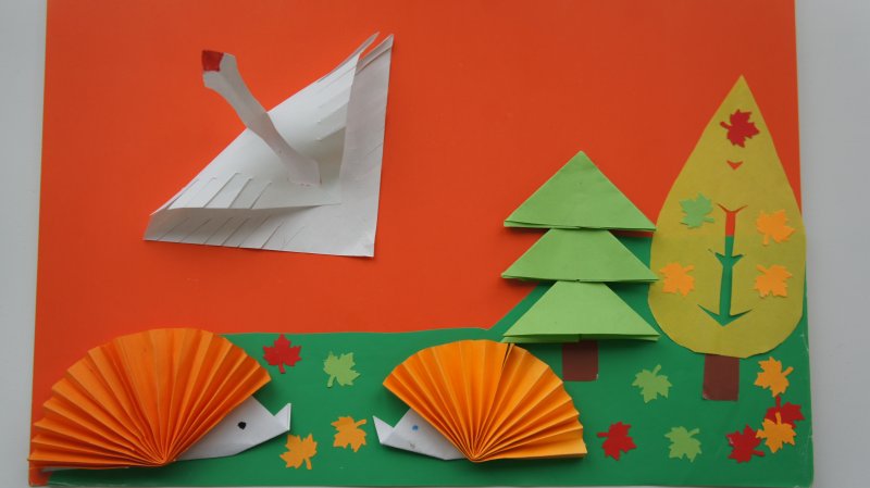 Аппликация из оригами для детей