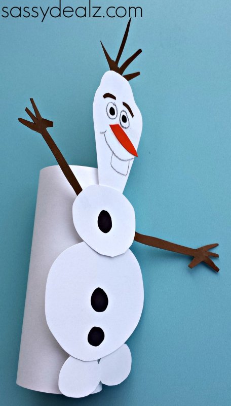 Снеговик Олаф из бумаги