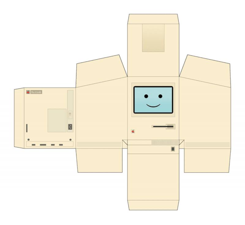 Конструирование макета робота 3 класс технология. Макинтош паперкрафт. Бумажный компьютер. Развертка компьютера. Развёртка компьютера из бумаги.
