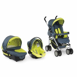 черно-салатовая коляска трансформер 3 в 1